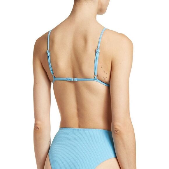 VYB Women’s Bikini Top M Eye Candy Triangle Ribbed Baby Blue Minimalist - Picture 2 of 3